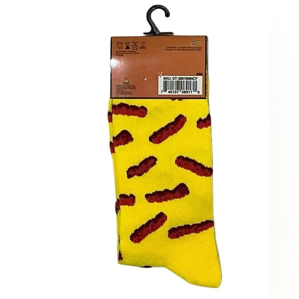 Socks Cheetos Flaming Hot Novelty Mid Calf Shoe Size Women 7-13 Unisex Men 6-12
